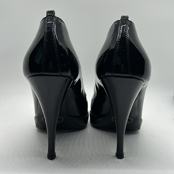 Prada Authenticated Black Patent Leather Stiletto Heel Shoes **Sz 38/US Size 8** - Picture 7 of 14